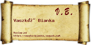 Vaszkó Bianka névjegykártya